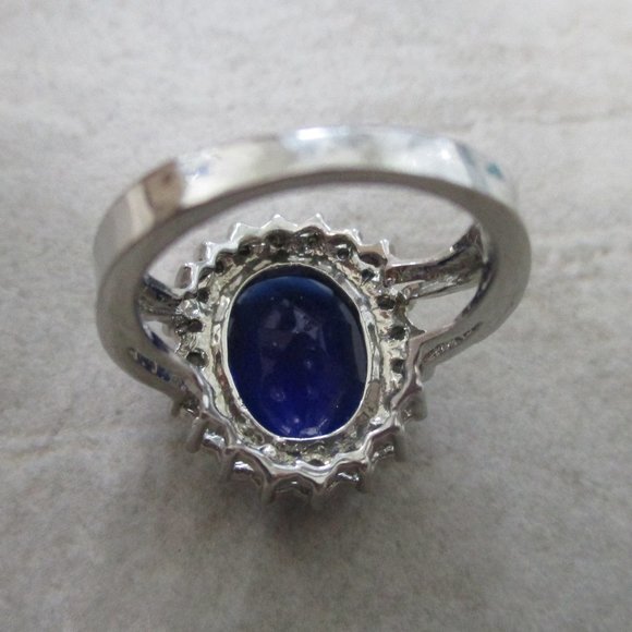 Blue Sapphire Cocktail Ring 6.5 - Picture 16 of 16